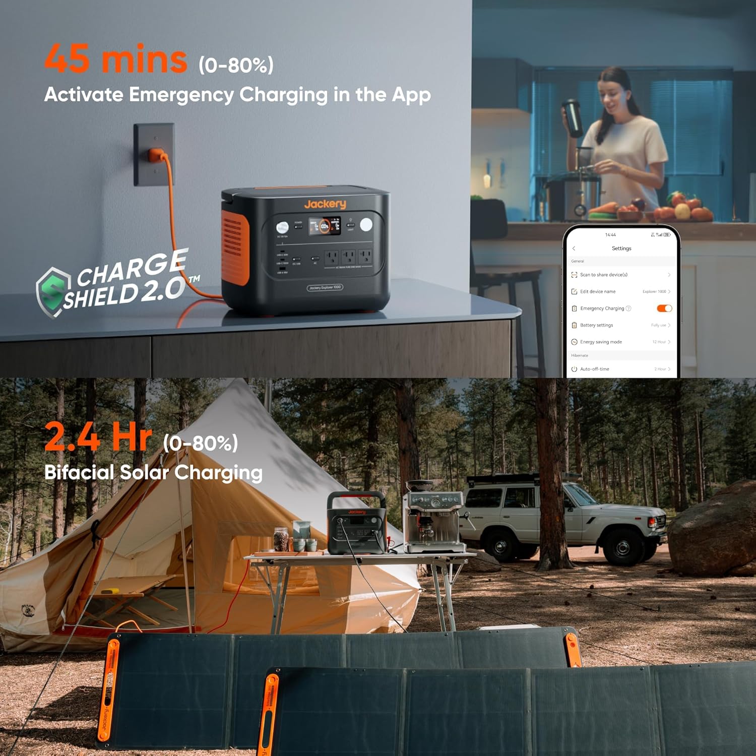 Jackery Explorer 1000 v2 Portable Power Station,1070Wh LiFePO4 Battery,1500W AC/100W USB-C Output, 1 Hr Fast Charge, Solar Generator for Camping,Emergency, RV, Off-Grid Living(Solar Panel Optional) - Image 5